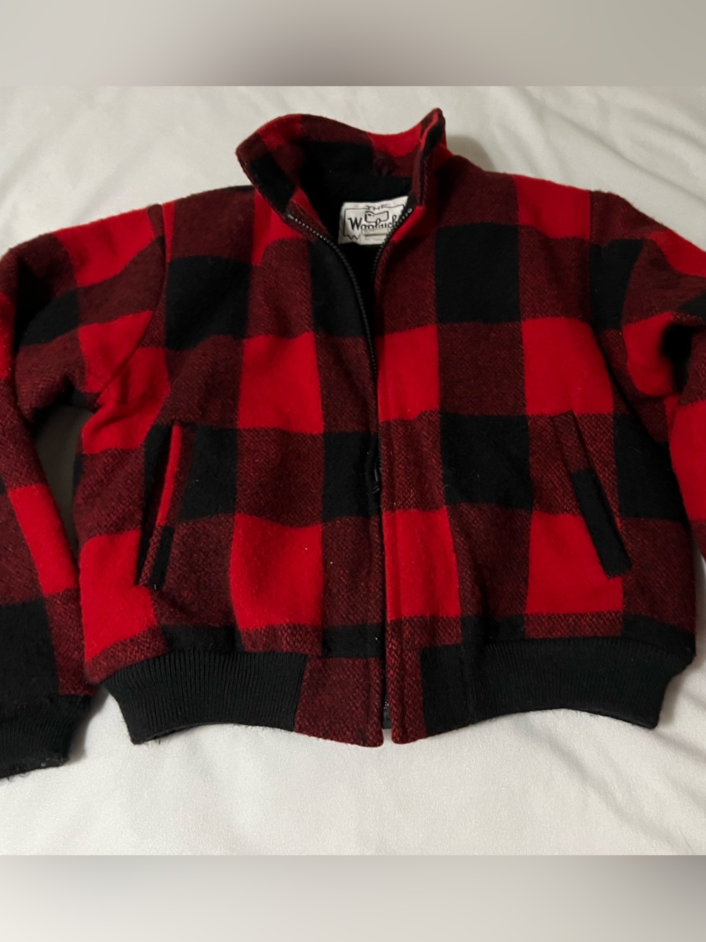 Woolrich Red and Black Buffalo Plaid Bomber Jacket